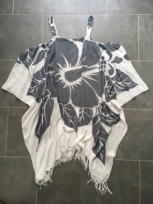 Strandkleid weiß/grau - NEU!