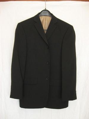 Nadelstreifen Anzug mit Weste und Hose schwarz - Neu - Bild 1