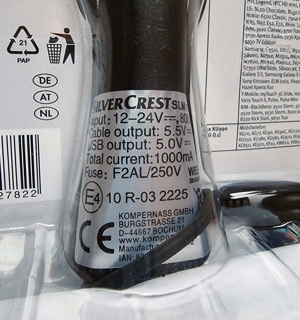 SilverCrest Kfz-Ladegerät 11teilig, 12/24 V, USB, f. Handys, etc. Bild 2