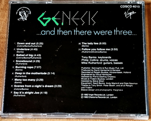 GENESIS ...and than there were three... CD Album 1982 Compact Disk mit Cover Bild 2