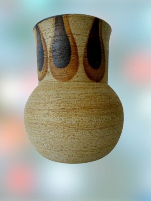 Tolle Sgrafo Keramik-Vase 60 - 70er Jahre, 3138/15, Peter Müller Bild 2