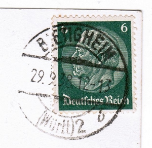 Briefmarke Deutsches Reich Hindenburg 6 Pfg auf AK, no PayPal Bild 1