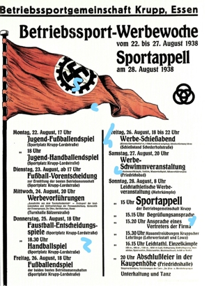 Krupp Essen, Rot Weiß Essen 1938- Reprint Bild -Sport macht frei-