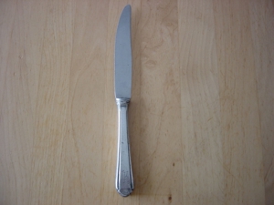 Auerhahn Menuemesser Material 90iger Silberauflage 25,0cm Initialen LK (Gravur)