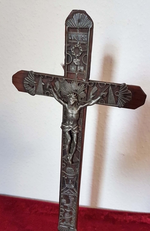 Tischkreuz Herrgotts Winkel Marterl Kruzifix Kreuz Jesus Christus Biedermeier Bild 3