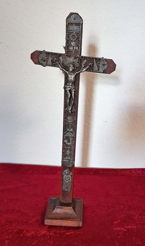 Tischkreuz Herrgotts Winkel Marterl Kruzifix Kreuz Jesus Christus Biedermeier Bild 2