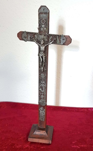 Tischkreuz Herrgotts Winkel Marterl Kruzifix Kreuz Jesus Christus Biedermeier Bild 1
