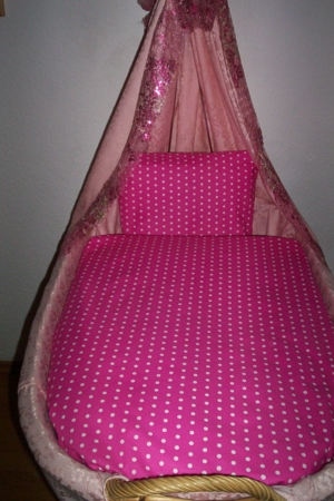 Baby Baumwoll Bettwäsche Kinderwagen 40 x 40 / 80 x 80 rosa weiß