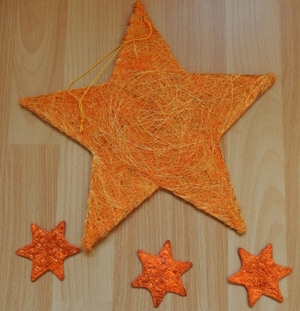 Weihnachtsstern-Set orange 4-tlg. / 30/30 cm