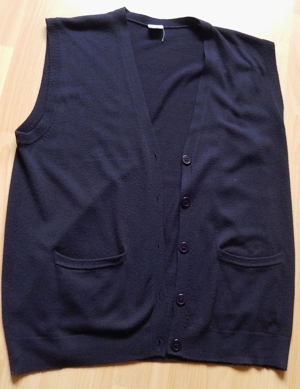 Weste / Longweste ärmellos Gr. M dunkelblau / flauschiges Material Bild 4