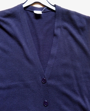 Weste / Longweste ärmellos Gr. M dunkelblau / flauschiges Material Bild 3