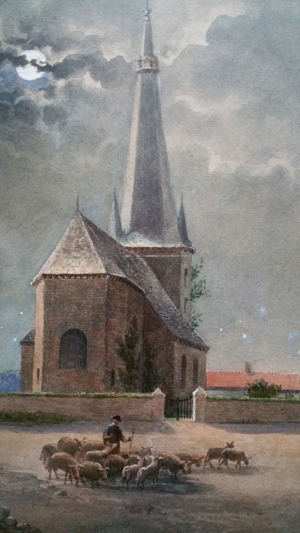 St. Pierre Melreux, Aquarell, Belgien Bild 3