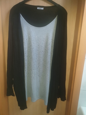 2 in 1 Shirt Größe 50 in silber+schwarz