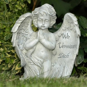Trauerengel Engel zum Gedenken, Trostengel Wir vermissen Dich Inschrift Bild 4