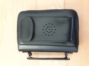 Organizer Leder-Optik schwarz Handyfach Tragegriff Geldbeutel Notizen Timer Zweigeteilt Bild 3