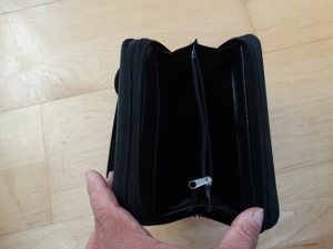 Organizer Leder-Optik schwarz Handyfach Tragegriff Geldbeutel Notizen Timer Zweigeteilt Bild 5