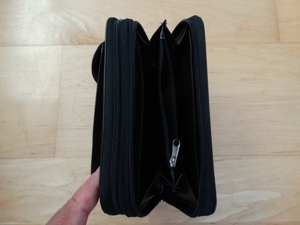 Organizer Leder-Optik schwarz Handyfach Tragegriff Geldbeutel Notizen Timer Zweigeteilt Bild 6