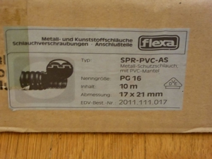 1 Paket Flexa SPR-PVC-AS Metallschutzschlauch flüssigkeitsdicht PG 11, 13,5, 16, 29, Verschraubungen Bild 6