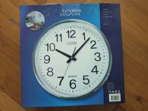 2 große Uhren Durchm=38 cm mit Sek.zeiger Bahnhofsuhr Tower-Clock Bild 4