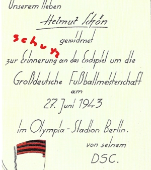 Dresdner SC 1943 Deutscher Fußballmeister - Saarbrücken Dynamo Dresden