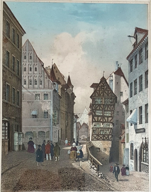 Lithografie Billmark Jacottet 1835 Kaiserstraße Nürnberg Altstadt Grafik Nuremberg Bild 4
