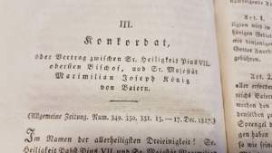 1818 Baiern Königreich Konkordat Buch Papst Pius König Franz Joseph Maximilian Bild 13