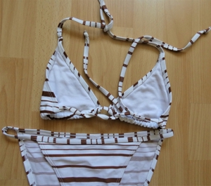 Bikini Gr. 38 weiß-braun-gestreift Bild 3