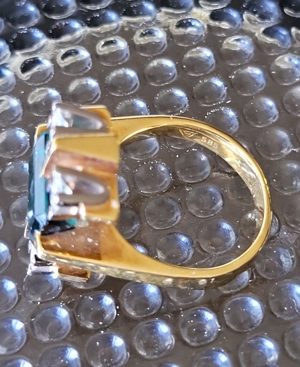 Turmalin mit Brillianten 585er Gelbgold - Ringgroße 55 Bild 5