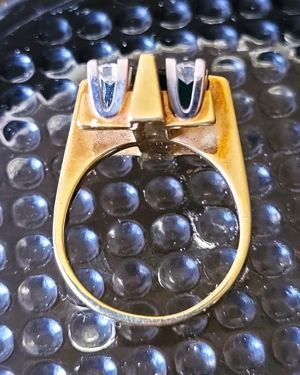 Turmalin mit Brillianten 585er Gelbgold - Ringgroße 55 Bild 4