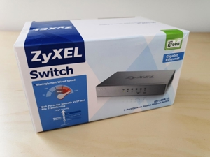 2x Gigabit Switch - ZyXEL GS-105B - 5-Port - TOP ZUSTAND + OVP Bild 2