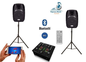 Musikanlage Bluetooth + Led Laser Lichtanlage - Funkmikrofon Bild 3