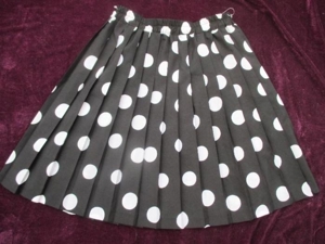 NEU Punkte Polka Dots Seiden Chiffon Mini Rock Made in France schwarz weiss