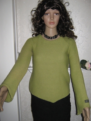 Ausgefallen Grob Strick Pullover MTV music+fashion kiwi grün