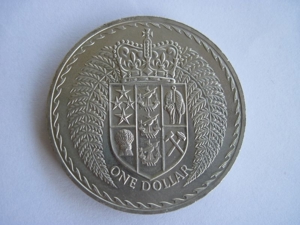 1 Dollar Neuseeland 1967 Elizabeth II. Shield of Arms Bild 2