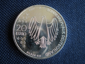 Münze 20 Euro Silbermünze 2017 A "500 Jahre Reformation / Luther" unzirkuliert. Bild 2