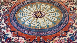 Alt Keshan Blumen Brücke Iran Perser Teppich Reliefiert Blüten Orient Sammler Bild 5