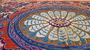 Alt Keshan Blumen Brücke Iran Perser Teppich Reliefiert Blüten Orient Sammler Bild 7
