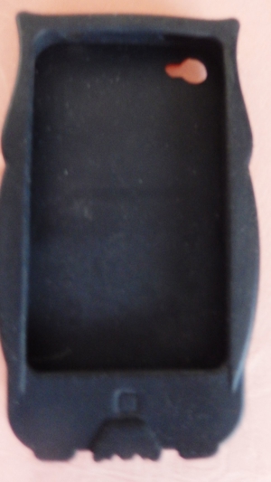 Silikon Schutzhülle für iPhone 4 Cover Eulenmotiv schwarz Bild 2