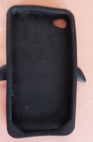 Silikon Schutzhülle für iPhone 4 Cover Pinguin schwarz Bild 2