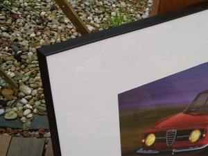 Oldtimer Wandbild Bild Alfa Romeo GT Junior gerahmt im Bilderrahmen Alurahmen Bild 3