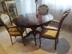 Schönen Barocktisch mit 3 schönen massiven Stühlen Bild 6