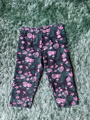 3/4-Leggings für Mädchen, Yigga, Größe 140, Flamingo, Blumen Bild 1