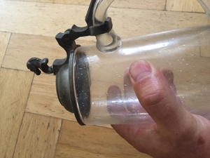 Rarität! Alter Zinndeckel Glaskrug mit Abriss 1 Liter Masskrug Bierkrug Bierglas Pferd Zinn Bild 11