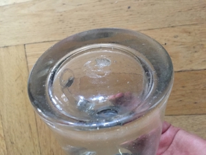 Rarität! Alter Zinndeckel Glaskrug mit Abriss 1 Liter Masskrug Bierkrug Bierglas Pferd Zinn Bild 6