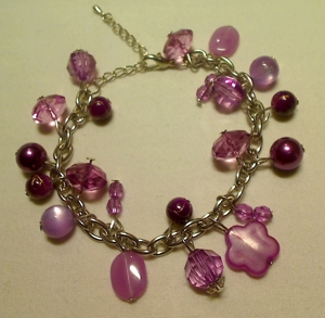 Armband rosa süsses Modeschmuck-NEU-mit Steinen 19 cm lang Bild 1