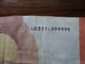 10 EUR mit seltener Nummer Fehldruck Bild 2