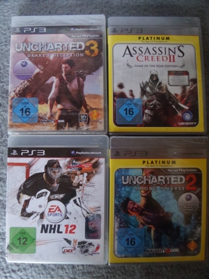 Uncharted 2 u. 3 OVP und Assassin`s Creed 2 und NHL 12 gebr.