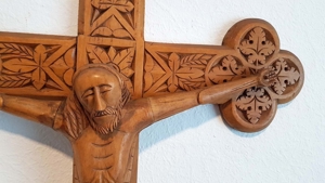 Schnitzerei Kruzifix Kreuz Cruz Jesus Christus Klosterarbeit Altar Jugendstil Bild 4