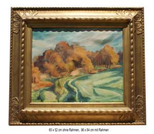 Herbstlandschaft, Öl auf Leinwand, signiert 1923