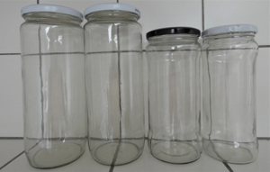 4 Einmach- / Einkochgläser 1000 ml / 700 ml / 500 ml hoch